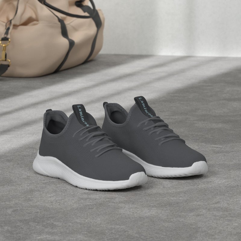 Lamincoa Womens Slip On Walking Shoes Non Slip Casual Road Running Lightweight Mesh Fashion Sneakers for Gym Travel Workout Grey - Image 2